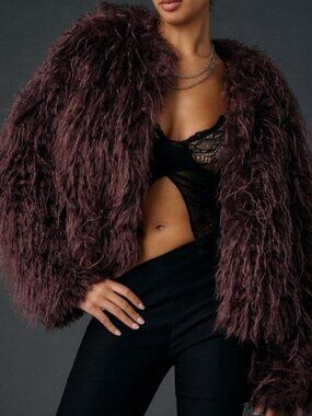 Kimchi Blue Plum Faux Fur Jacket